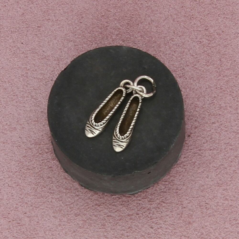 sterling silver vintage 3d ballet flat shoes charm pendant